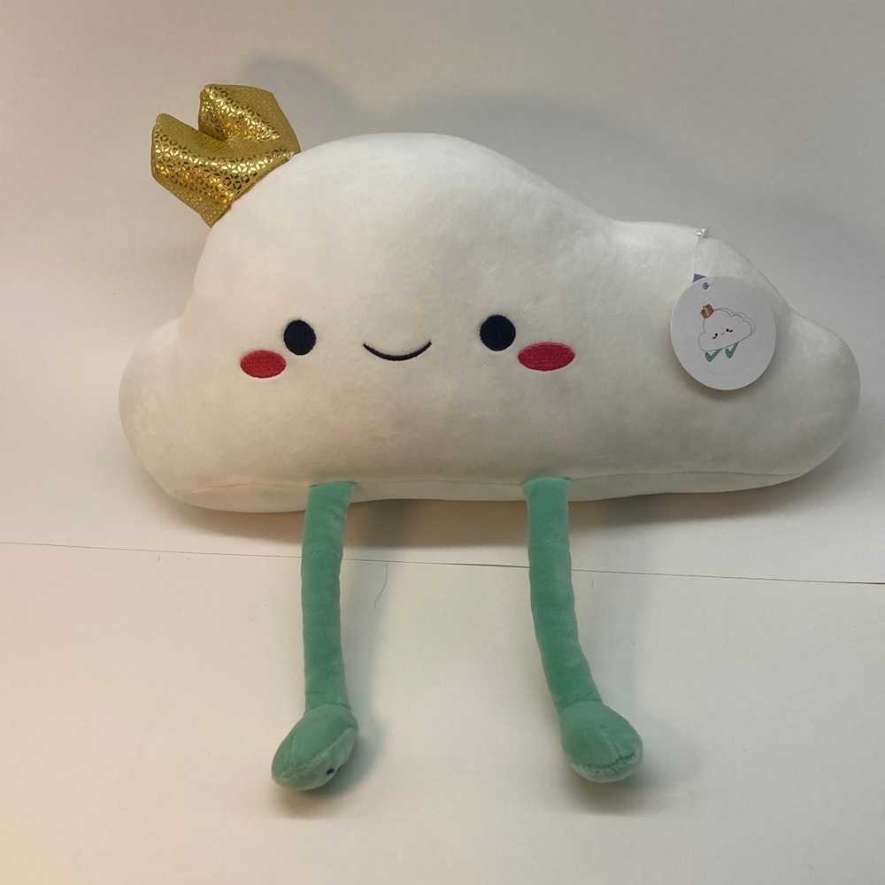 Cute Cloud Plush with Gold Crown